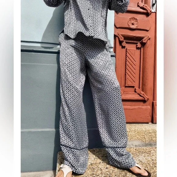 Zara Satin Pant and Shirt Pajama Set